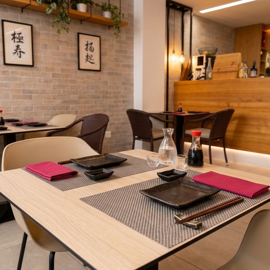Mesa posta no Umami Don